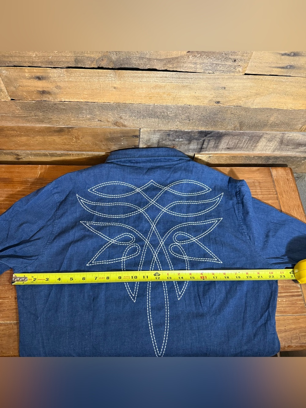 STRETCH DENIM STITCHED PERFORMANCE RODEO SHIRT 3X - Picture 6 of 6